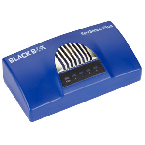 Black Box EME161A-R2 Environmental Monitoring Device, 4 RJ-45 active sensor ports, 1 RJ-45 fast ethernet, Desktop or DIN-rail